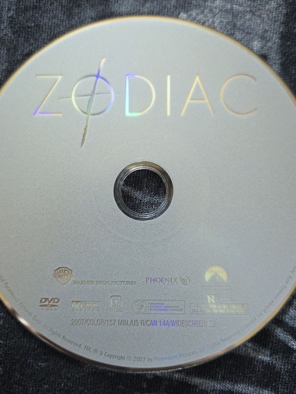 Zodiac (2007) DVD David Fincher thriller movie about true crime murder - NO CASE